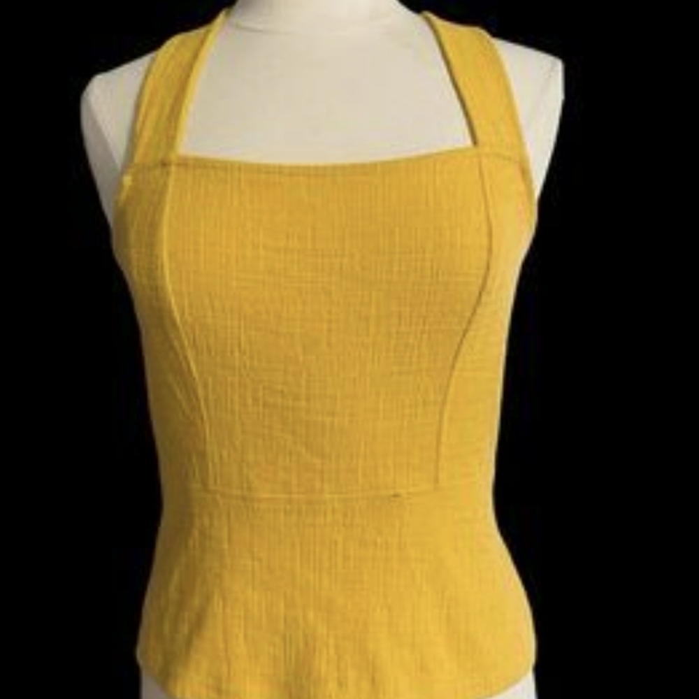 Anthropology Current Air Yellow Smocked Tank Top